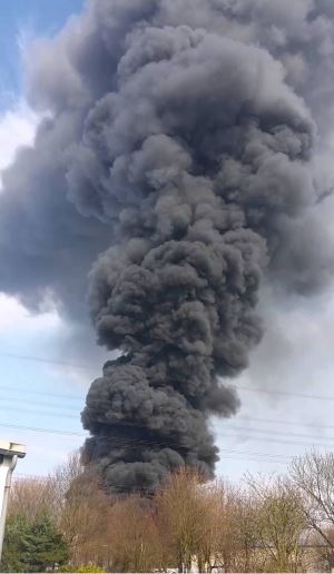 Die Rauchwolke vom Brand bei HP Pelzer Chemie war noch in 10 km Entfernung zu sehen Die Rauchwolke vom Brand bei HP Pelzer Chemie war noch in 10 km Entfernung zu sehen
