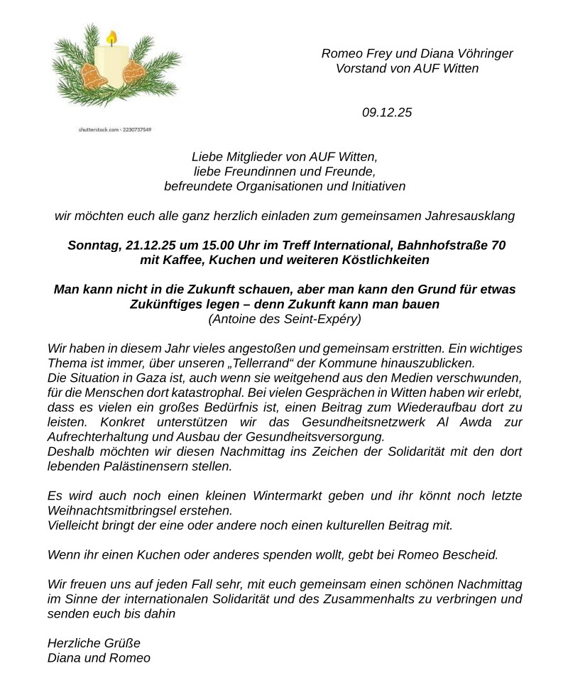 Einladung Jahresabschluss 2025