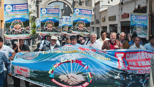 Auftaktdemo Bergarbeiterkonferenz 2013 Peru