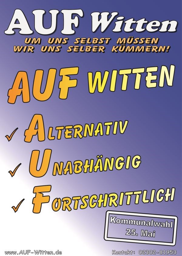 AUF Witten - Alternativ - Unabhängig - Fortschrittlich AUF Witten - Alternativ - Unabhängig - Fortschrittlich