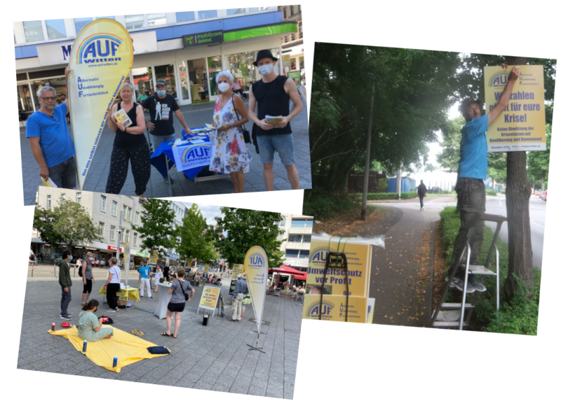 Eindrücke vom bisherigen Wahlkampf von AUF Witten für die Solidarität mit dem LF Radevormwald