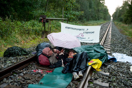 Uranzugblockade in Gronau 5.10.17, Bild: P. Numrich