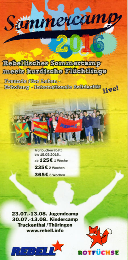 Das Sommercamp des Jugendverband Rebell ist ein starkes Gegenprogramm zum herrschenden Konsumdenken. Wer fährt mit mir dahin? Das Sommercamp des Jugendverband Rebell ist ein starkes Gegenprogramm zum herrschenden Konsumdenken. Wer fährt mit mir dahin?